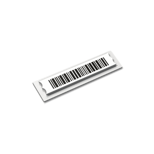Étiquette antivol autocollante générique avec code-barres, idéale pour sécuriser les produits en magasin.
